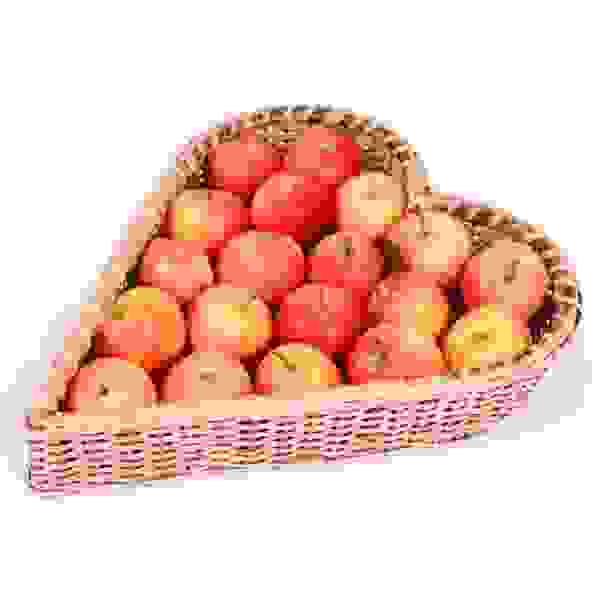 Apples In A Heart Basket