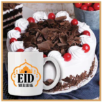 Black Forest Cake 2lbs with Eid Mubarak Mug