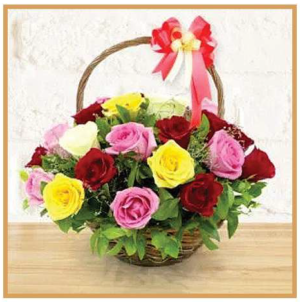 Mix Roses Basket (Local)